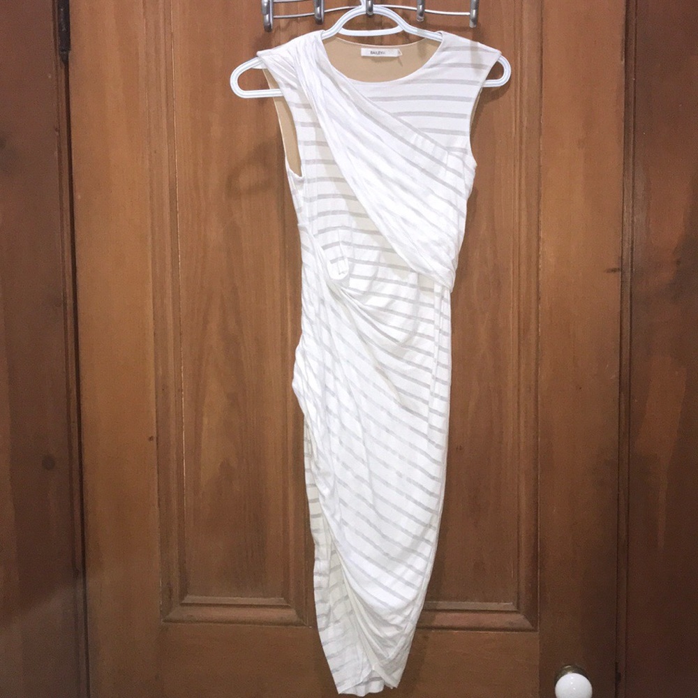 Fitted white striped Bailey 44 dress XS